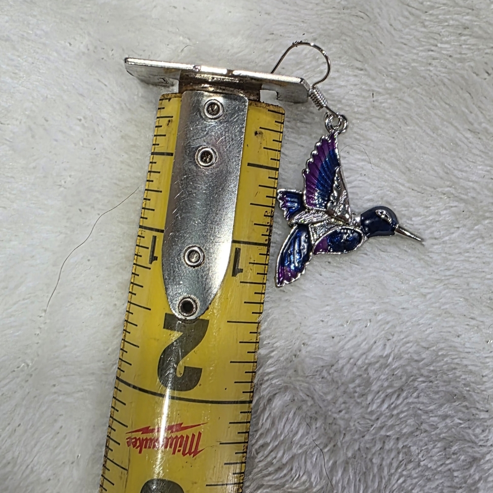 Elegant Hummingbird Jewelry Set in Blue and Purple 🐦 - Picture 2 of 4